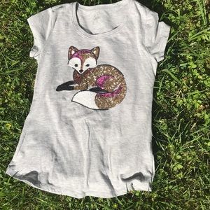 Girl’s Justice Sequins Fox Shirt